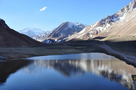 Laguna de Horcones, no Parque Provincial do Aconcágua, na Argentina